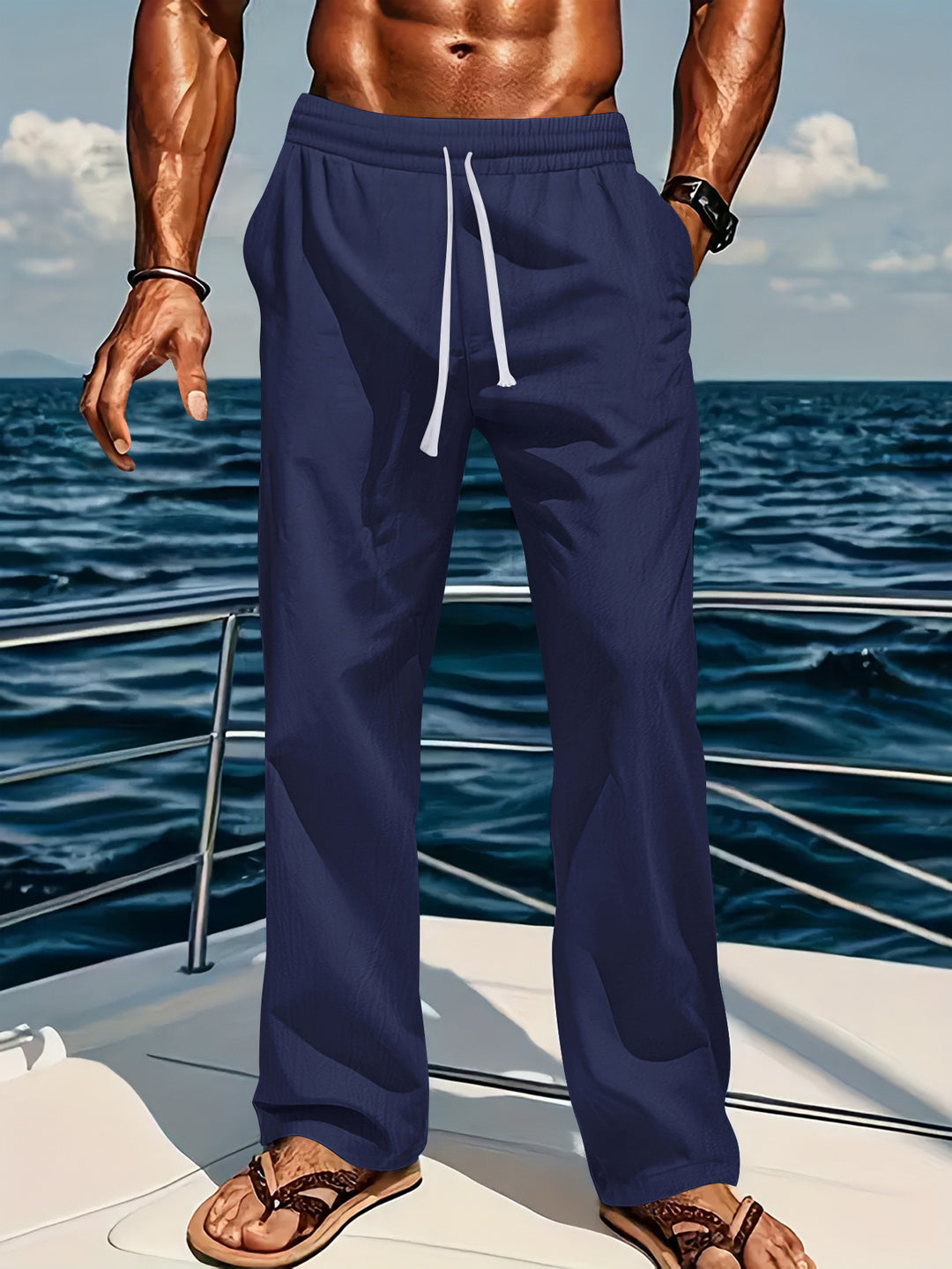 Men's comfortable leisure pants with elastic waist Lisslune
