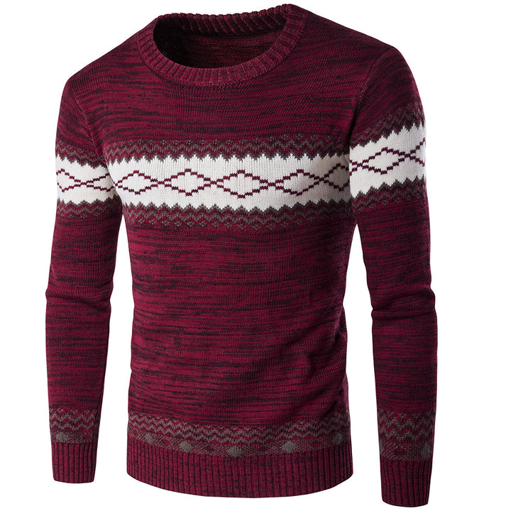 Men's fashionable knitted sweater with traditional Norwegian pattern Lisslune