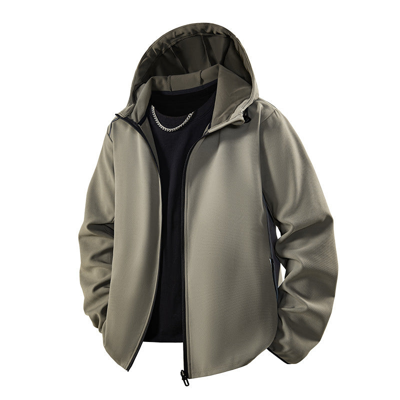 Men's Softshell Jacket with Waterproof Coating and Adjustable Hood Lisslune