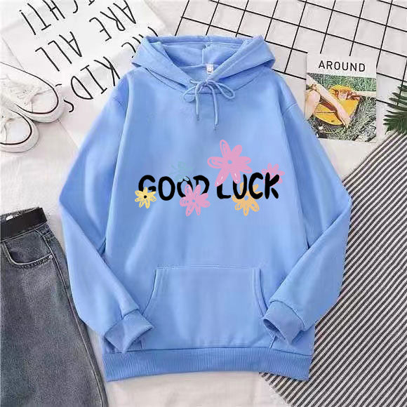 Women's hoodie with cheerful design and printed lettering Lisslune