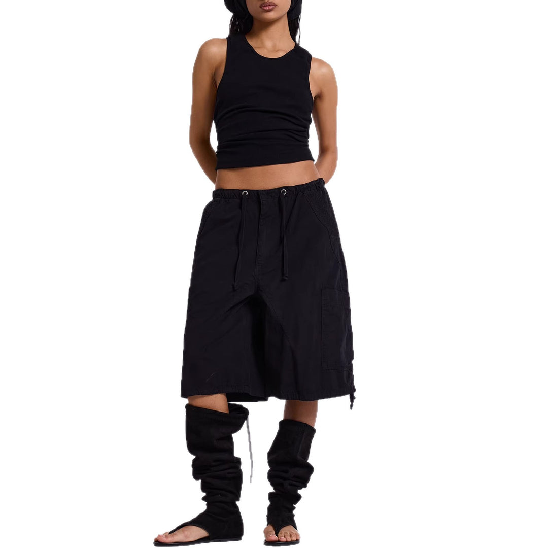 Women's Casual Short Cargo Shorts with Adjustable Waistband and Practical Pockets Lisslune