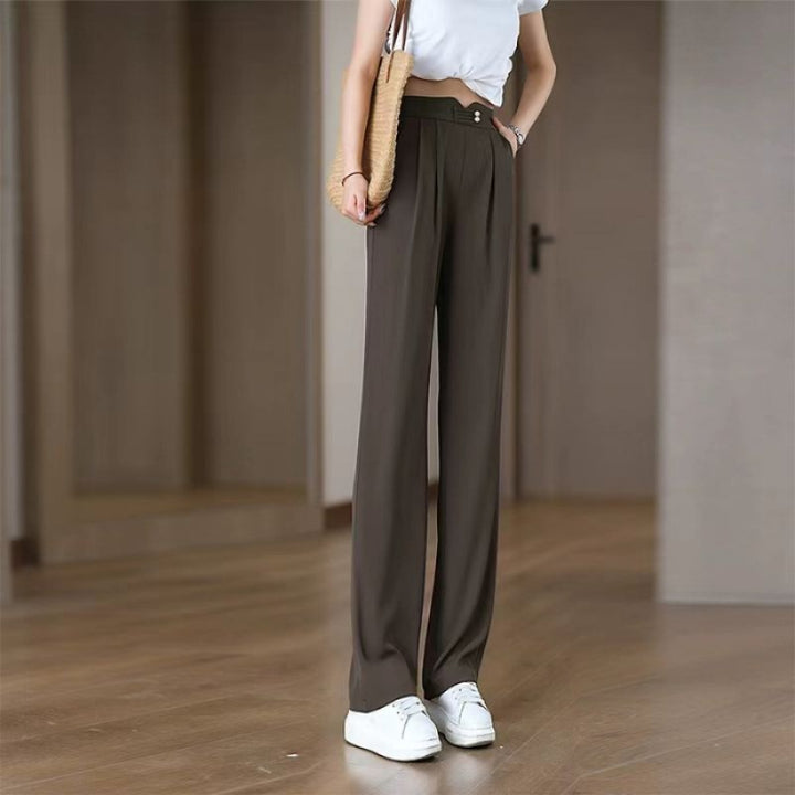 Women Elegant and airy fabric pants with high waist Lisslune
