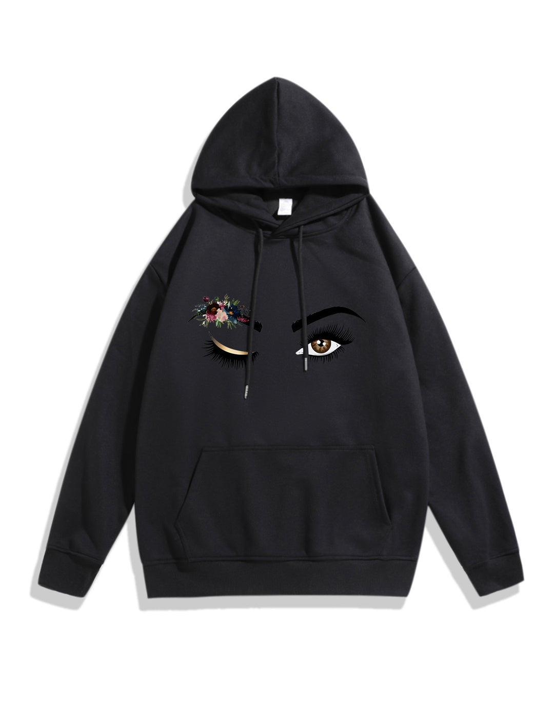 Ladies Hoodie with Creative Eye Motif Lisslune