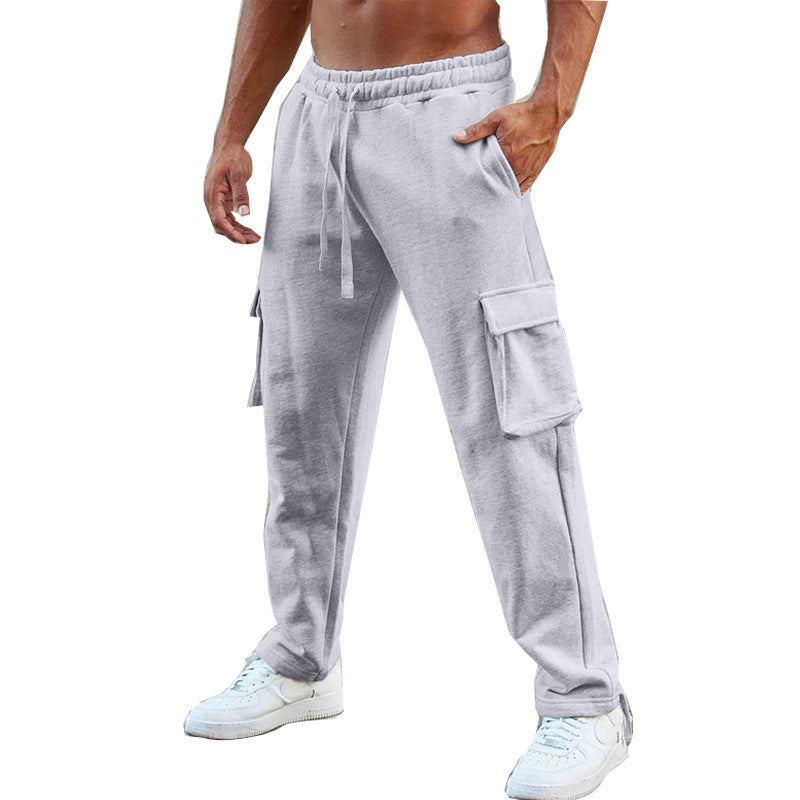 Men's casual cargo jogging pants with elastic waistband and practical side pockets Lisslune