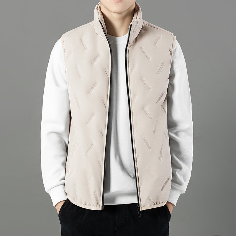 Men's quilted vest with high collar and elastic inserts Lisslune