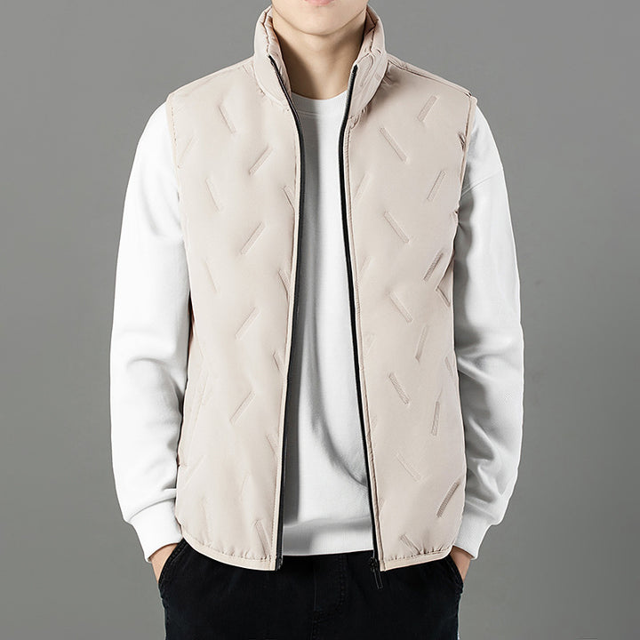 Men's quilted vest with high collar and elastic inserts Lisslune