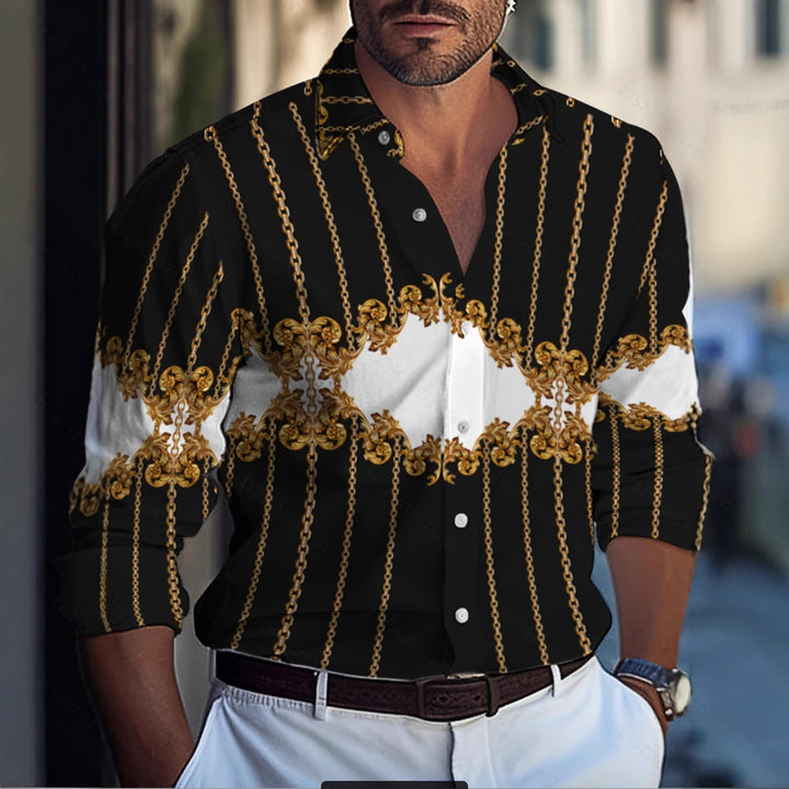 Men's shirt with modern brush pattern Lisslune