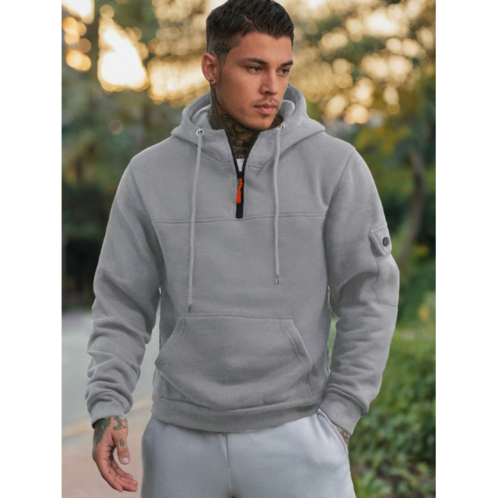 Men's Functional Hoodie with Half Zipper and Side Pockets Lisslune
