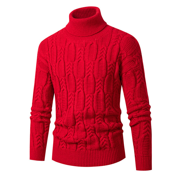 Men's High-Quality Turtleneck Sweater with Pattern Lisslune