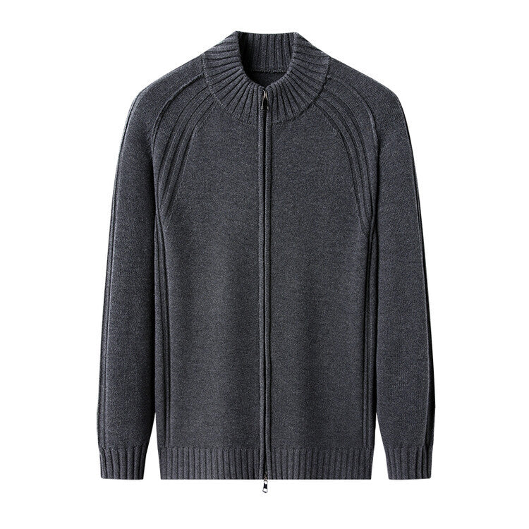 Men's zip-up cardigan with high collar Lisslune