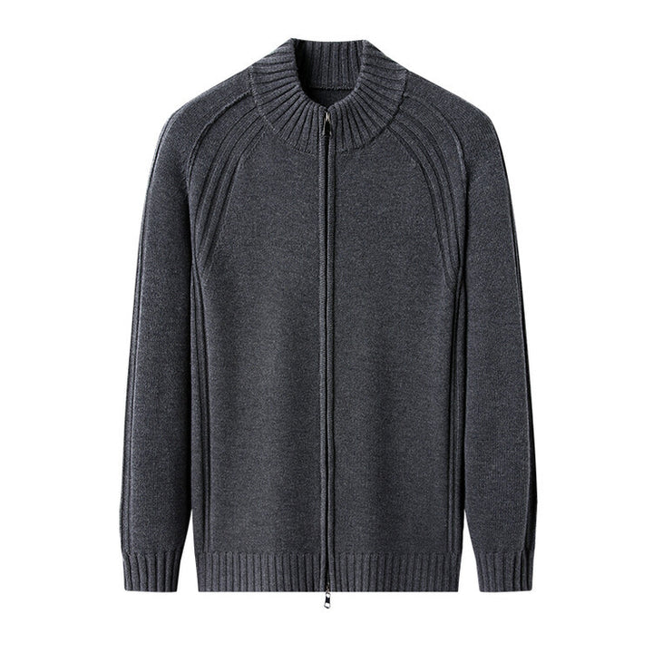 Men's zip-up cardigan with high collar Lisslune