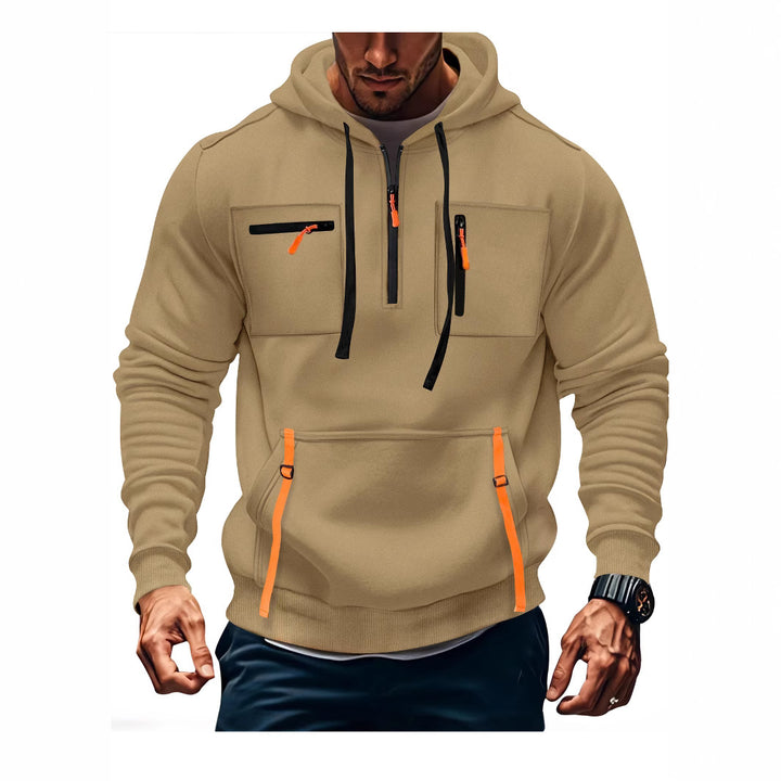 Men's stylish hoodie with functional zippered pockets Lisslune