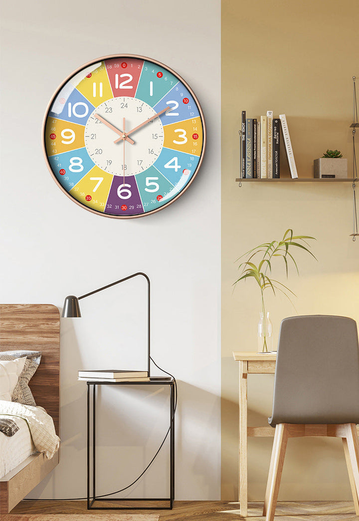 Lisslune | Color Time Silent Children's Clock – Soundless Wall Clock with Educational Design