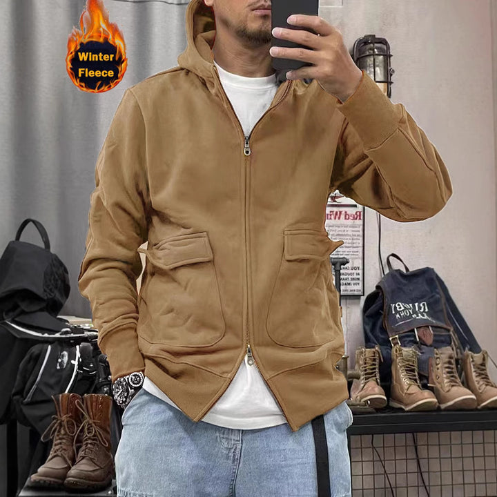 Men's warm fleece jacket with practical pockets and modern cut Lisslune