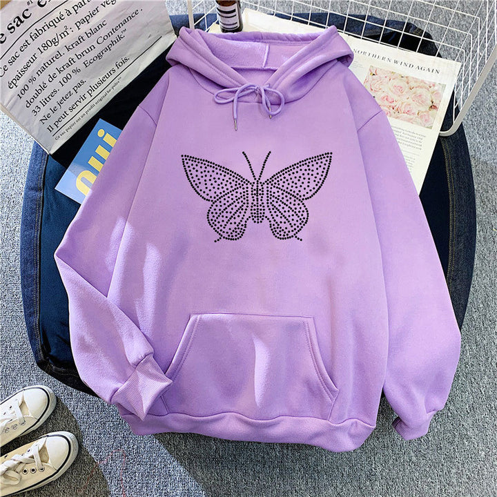 Women's hoodie with elegant butterfly design Lisslune