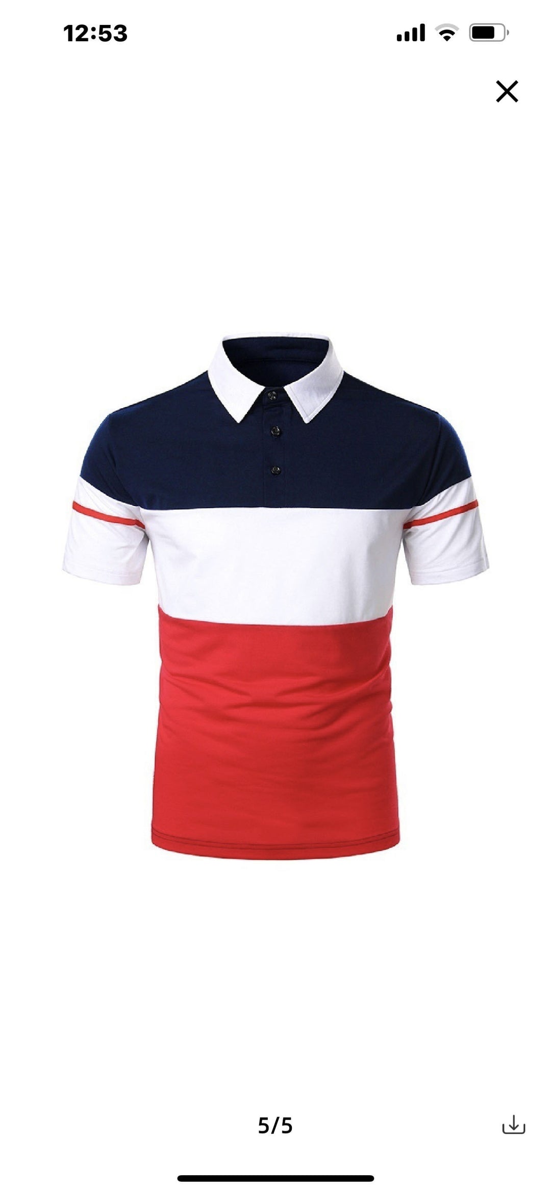 Men's polo shirt with contrasting block stripes and modern cut Lisslune