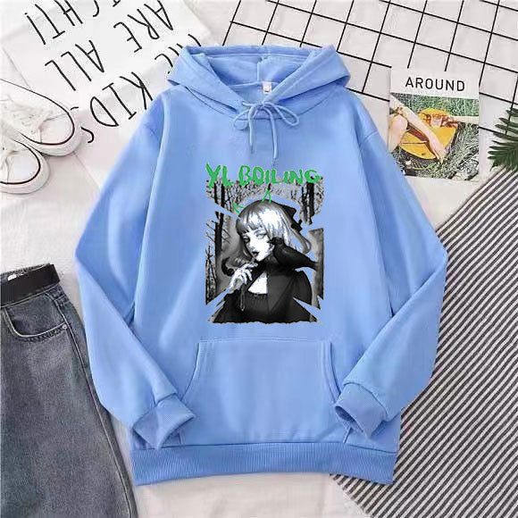 Women's hooded sweatshirt with avant-garde graphic design Lisslune