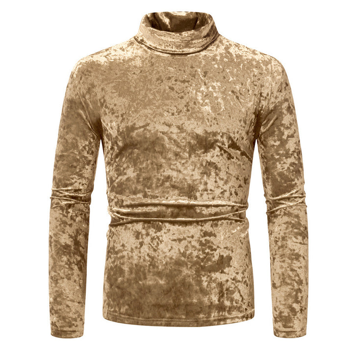 Men's Velvet Turtleneck Sweater with Elegant Design Lisslune