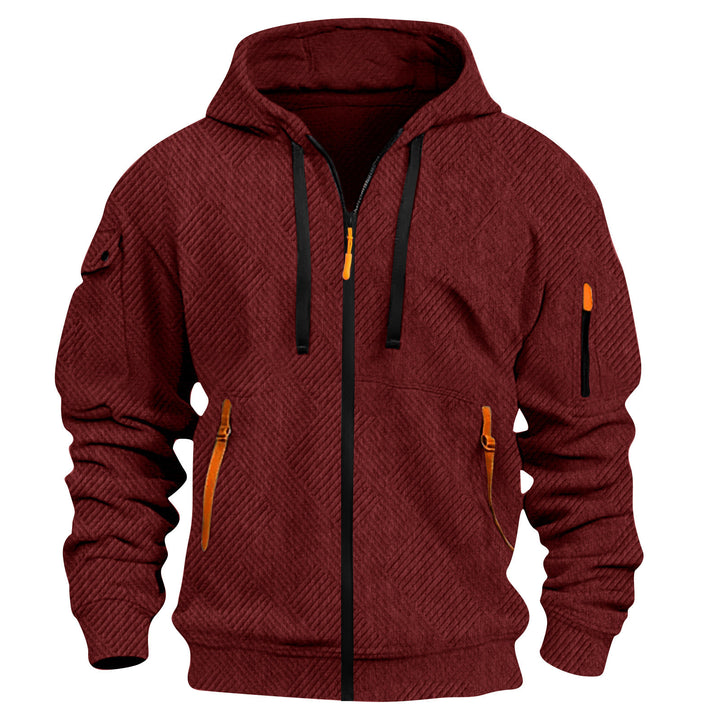 Men's sporty hoodie made of functional material with innovative structural design and two side zip pockets Lisslune
