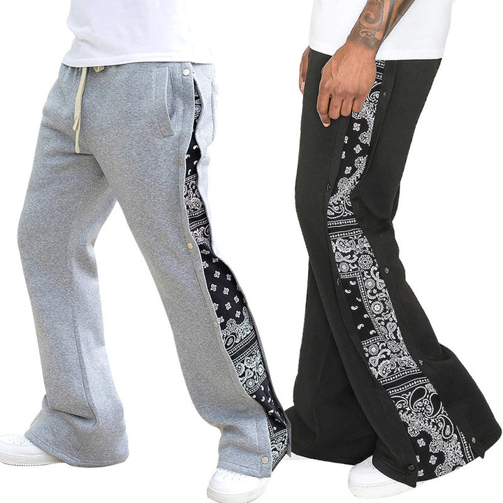Men's Casual Leisure Pants with Stylish Buttons and Side Design Lisslune