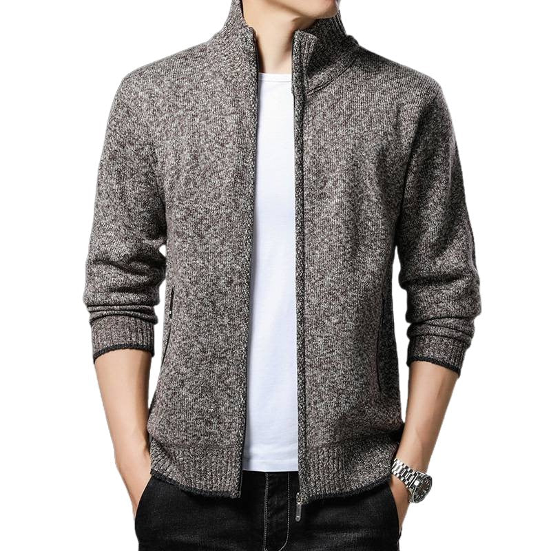 Men's fleece jacket with high collar and practical zip pockets Lisslune