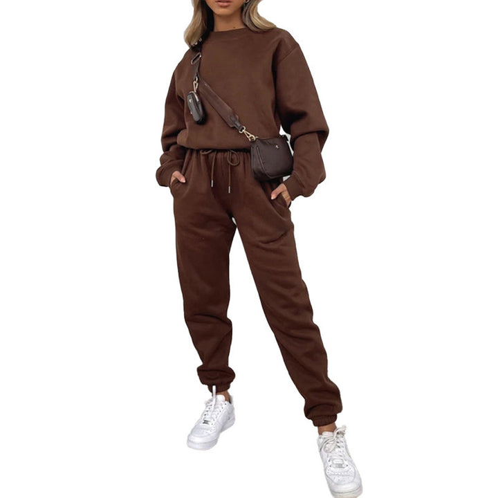 Women’s comfortable tracksuit with modern puff sleeves and elastic waistband Lisslune