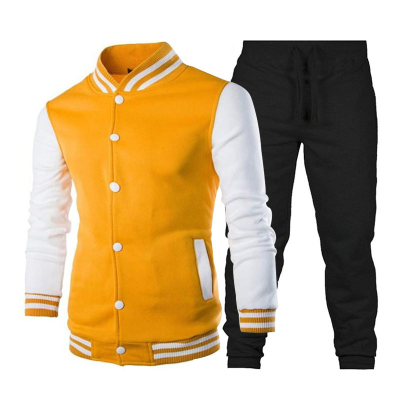 Men's sporty leisure set with stylish baseball jacket and comfortable jogging pants Lisslune