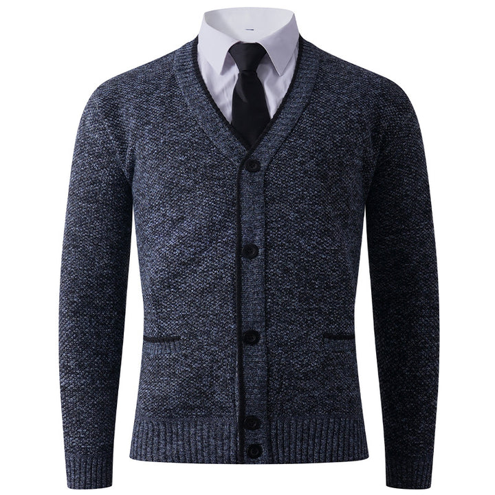 Men's cardigan with V-neck and classic design Lisslune