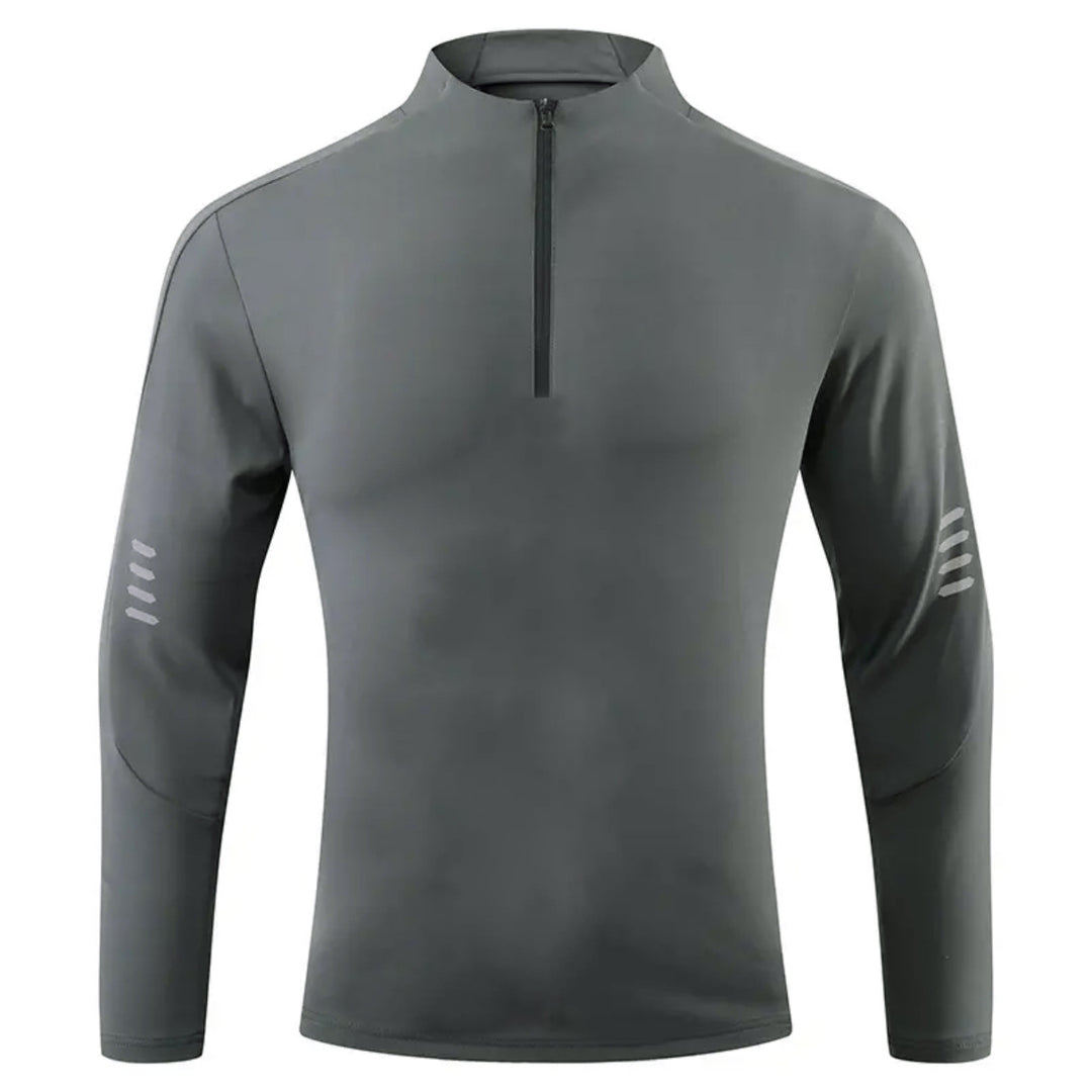 Men's functional long sleeve shirt with high collar and innovative zipper Lisslune