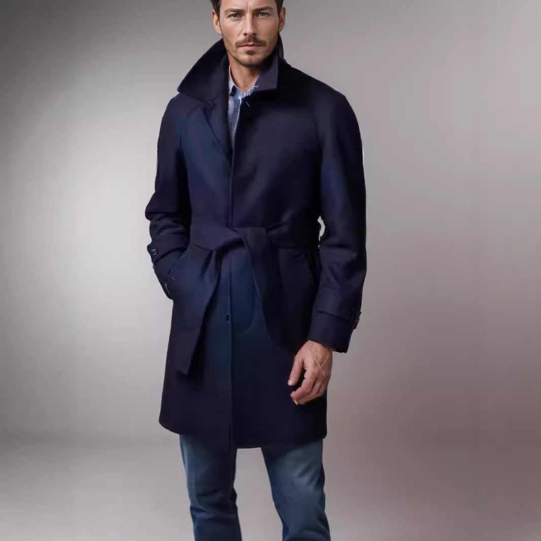 Men's elegant and tailored trench coat made of high-quality wool Lisslune