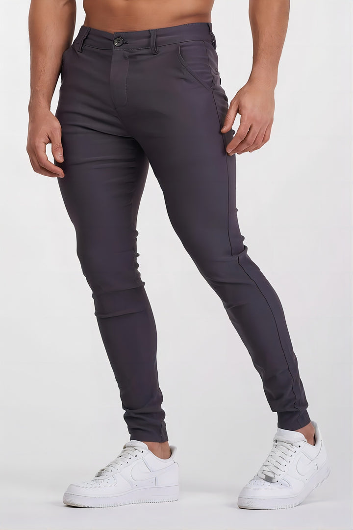 Men's modern slim-fit pants with elastic material and practical pockets Lisslune