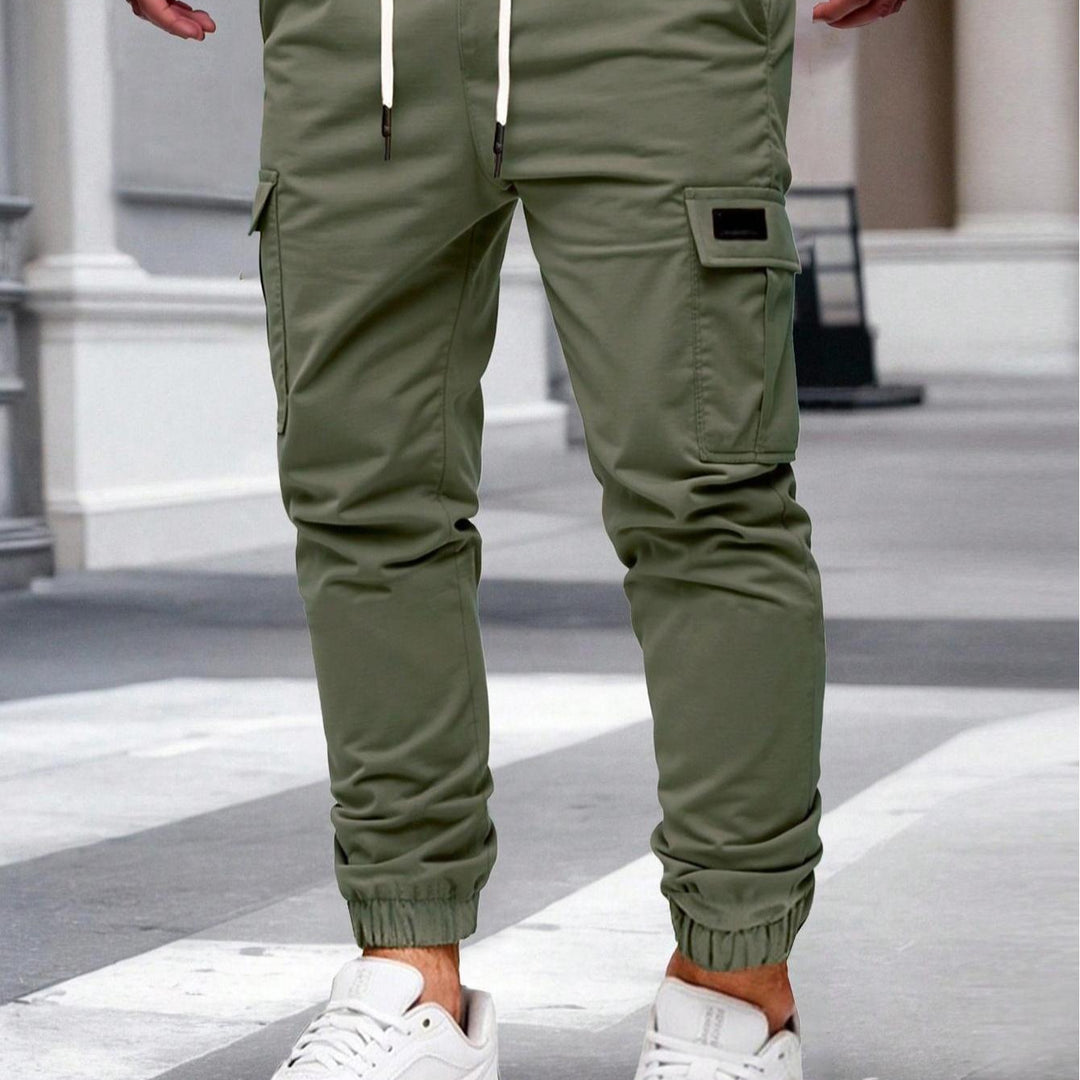 Men's Cargo Joggers with Elastic Waistband and Several Practical Pockets Lisslune