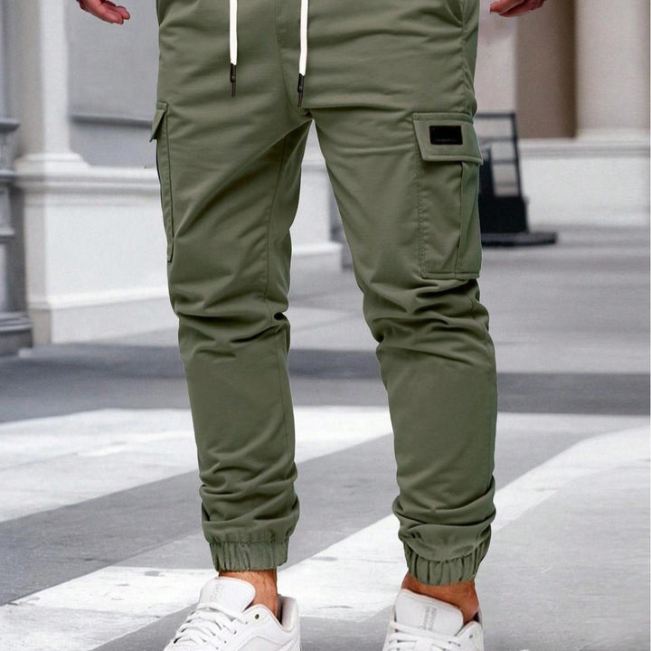 Men's Cargo Joggers with Elastic Waistband and Several Practical Pockets Lisslune