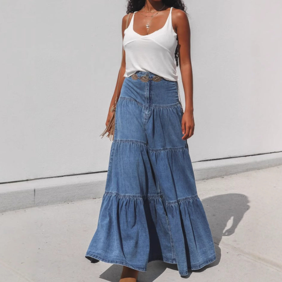 Women airy denim dress Lisslune
