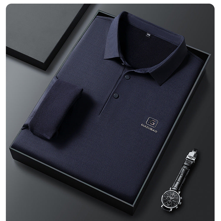Men's elegant polo shirt with textured surface Lisslune