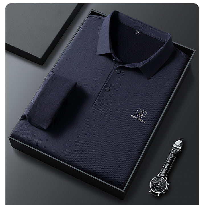 Men's elegant polo shirt with textured surface Lisslune