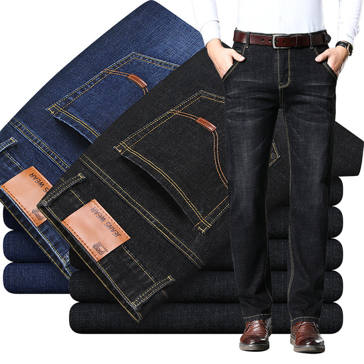 Men's classic jeans in a casual business style with an especially comfortable fit Lisslune