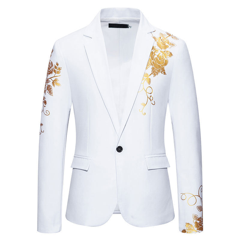 Men's elegant blazer with floral embroidery design and fine details Lisslune