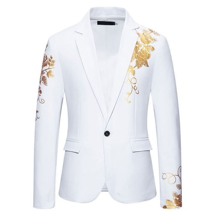 Men's elegant blazer with floral embroidery design and fine details Lisslune