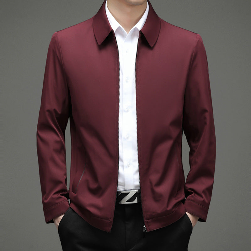 Men's Sporty All-Weather Jacket with Practical Zipper Lisslune