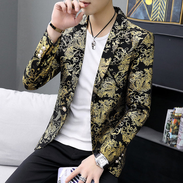 Men's elegant blazer with opulent design and shiny details Lisslune