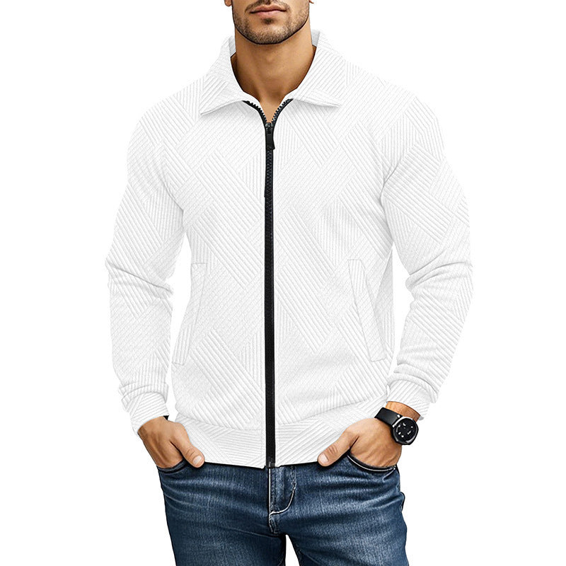 Men's cardigan with textured design and sporty collar Lisslune