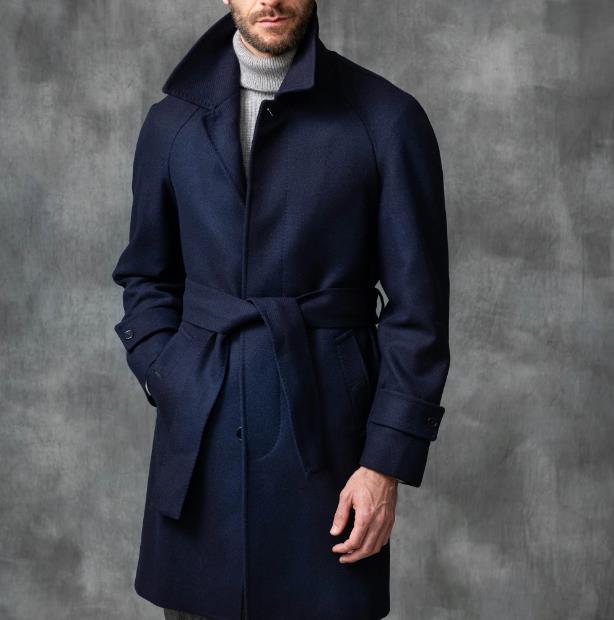 Men's elegant and tailored trench coat made of high-quality wool Lisslune