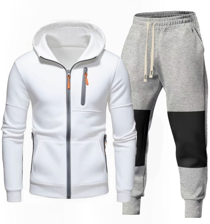 Men's Sports Hoodie and Jogging Pants Set with Functional Zipper Pockets Lisslune