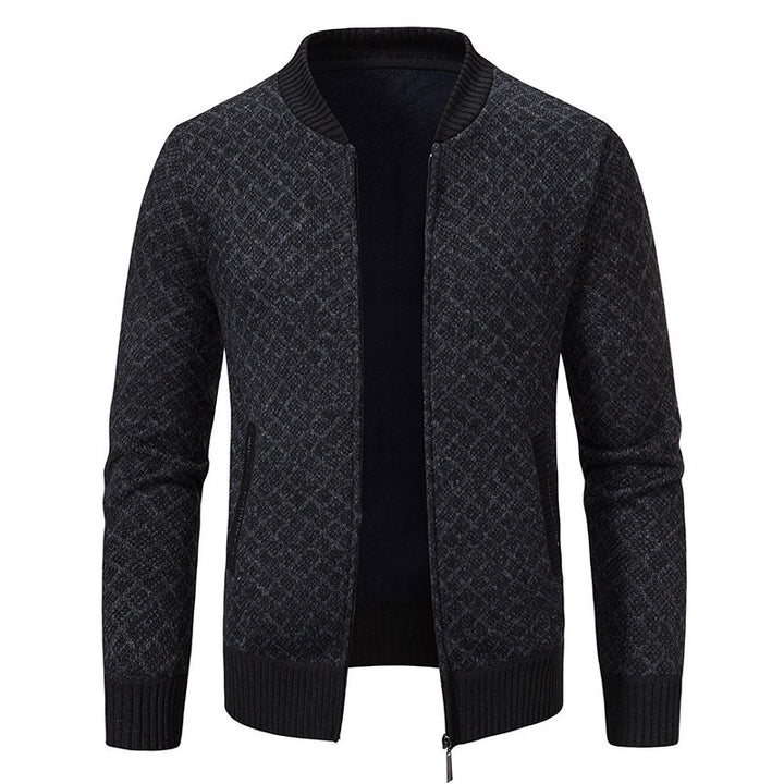 Men's fashionable knit blazer with fine textured pattern Lisslune