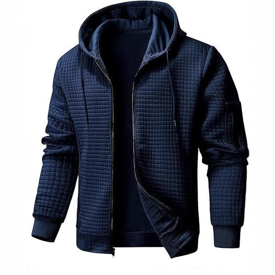 Men's quilted jacket with hood and practical zipper Lisslune