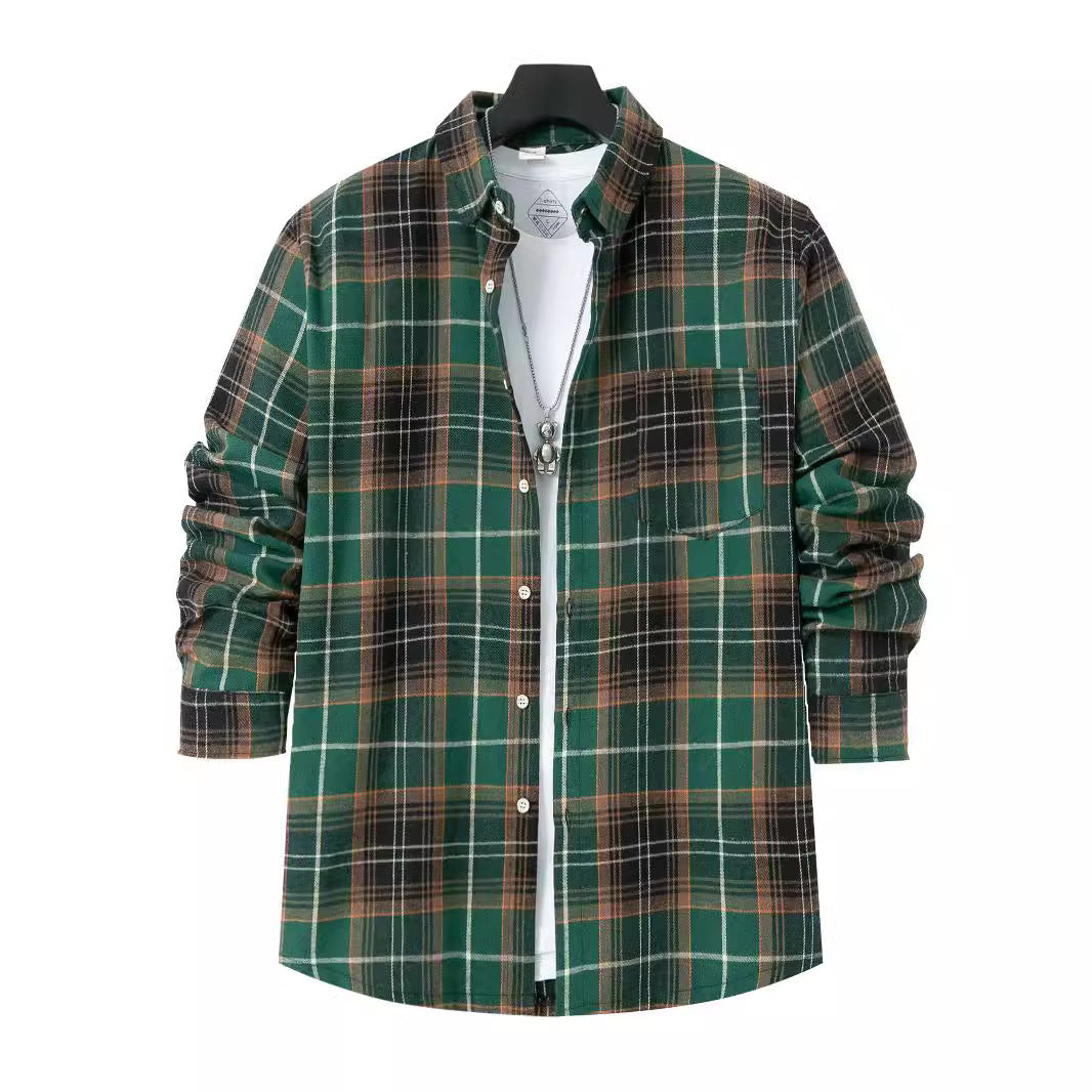 Men's check shirt with modern details and practical chest pocket Lisslune