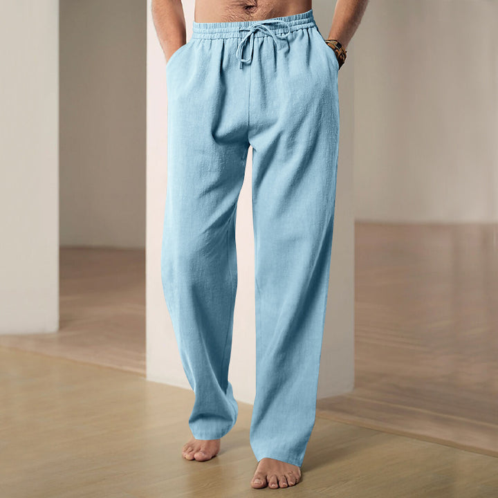 Men's Comfortable Casual Pants with Elastic Waistband and Side Pockets Lisslune