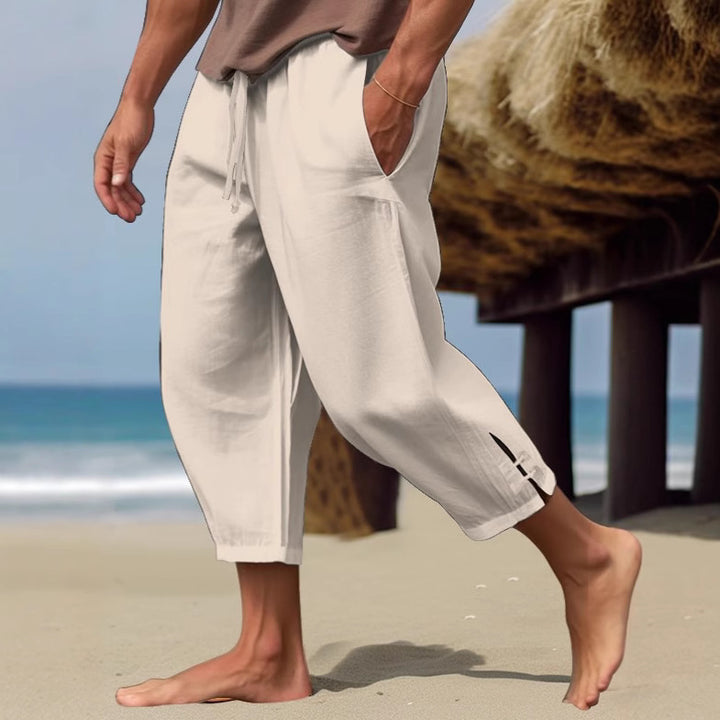 Men's Casual Beach Pants with Adjustable Waistband and Practical Side Pockets Lisslune