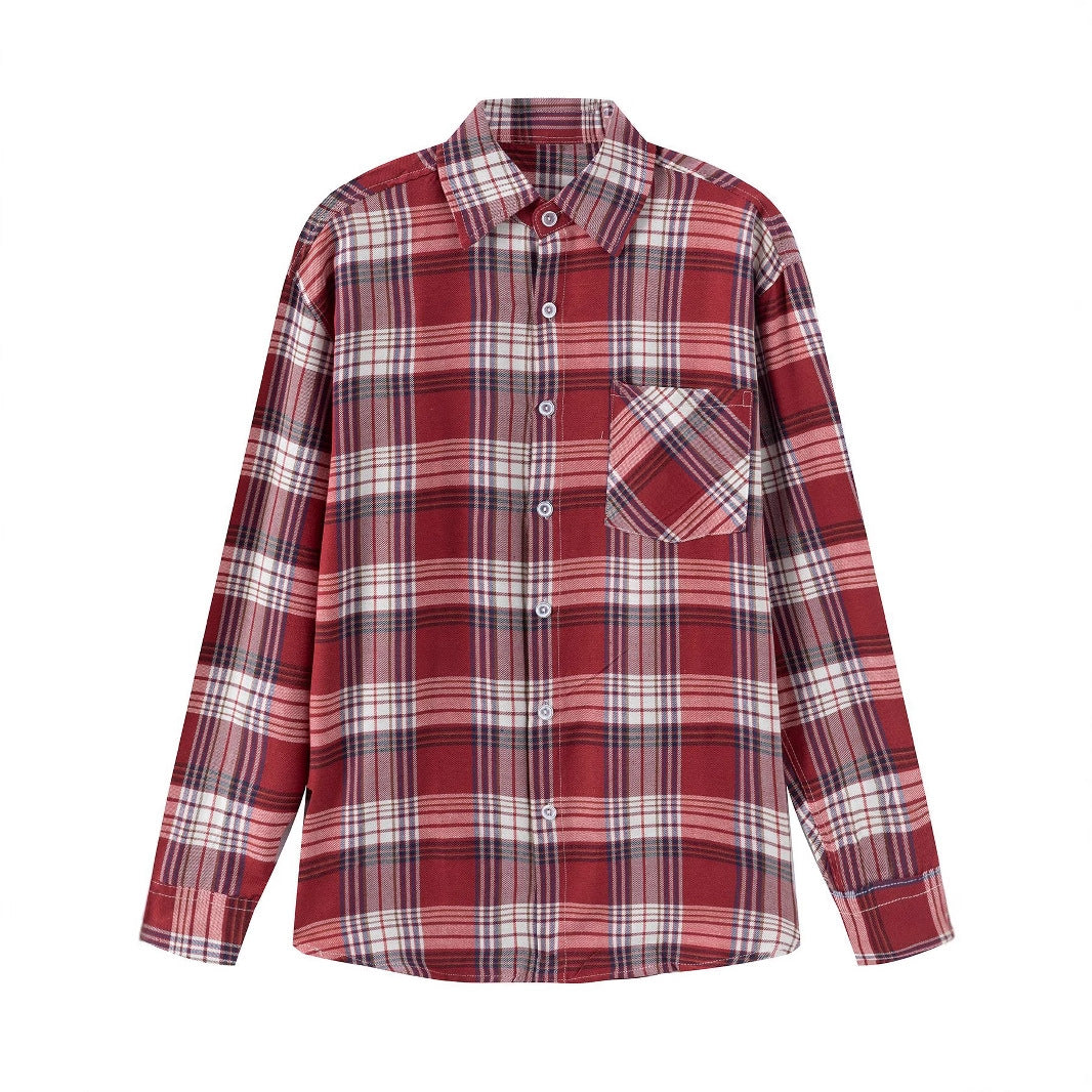 Men's casual flannel shirt with various check patterns Lisslune